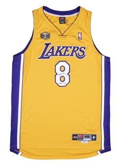 Kobe Bryant Signed Los Angeles Lakers Home Jersey With Commemorative Back-To-Back Championship Patch 84/108 (UDA)